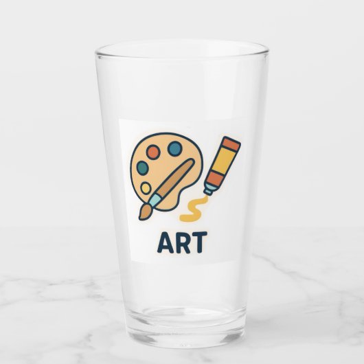 Art Subject – パレ絵を描ットとブラシ タンブラーグラス (正面)