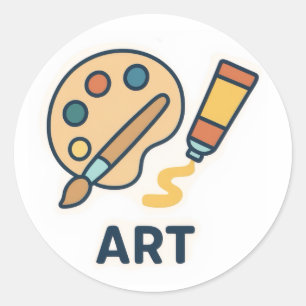 Art Subject – パレ絵を描ットとブラシ ラウンドシール