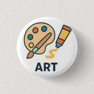 Art Subject – パレ絵を描ットとブラシ 缶バッジ