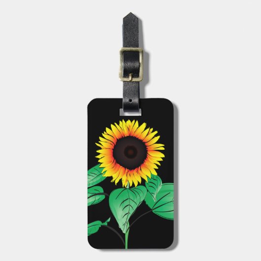 Art Sunflowers – カラーの選択/追加お気に入りの ラゲッジタグ (正面縦)