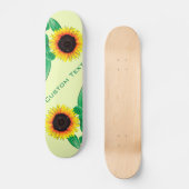 Art Sunflowers – テキストの追加/名前 – スケートボード (正面)