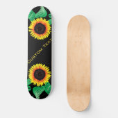 Art Sunflowers – テキスト/名前の追加 スケートボード (正面)