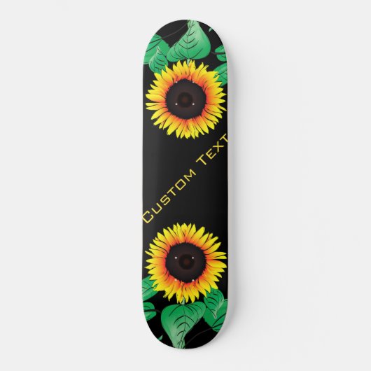 Art Sunflowers – テキスト/名前の追加 スケートボード (正面)