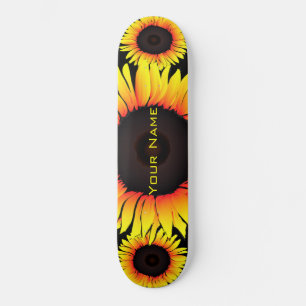 Art Sunflowers – 名前を追加/文字/番号 スケートボード