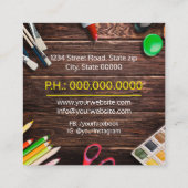 Art teacher, Artist, Hand Made スクエア名刺 (裏面)