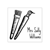 Art Teacher Name Stamp - Square Signature Stamper ラバースタンプ (インプリント)