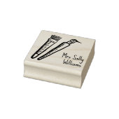 Art Teacher Name Stamp - Square Signature Stamper ラバースタンプ (スタンプ)
