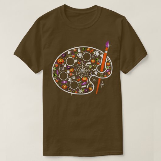 Art Teacher Pumpkin Spooky Art Teacher Halloween C Tシャツ (デザイン正面)