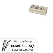 Art Teacher Supportive Praise Wooden Art Stamp ラバースタンプ (押印)