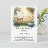 Art Theme Graduation Party Invitation 招待状 (スタンド正面)