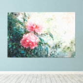 *~* Art TV2 2 PINK PEONY Stretched Canvas Print キャンバスプリント (インサイチュ (ウッドフロア))