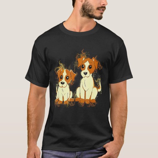 Art Watercolor Jack Russell Terrier Dogs Tシャツ (正面)