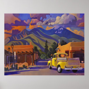 Art West POSTER - A Yellow Truck in Taos ポスター