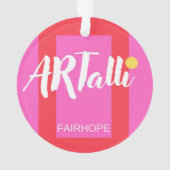 ARTalliによるアメリカ国旗ハートと赤い鳥のオーナメント オーナメント (裏面)
