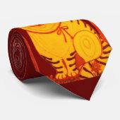 ArtByRae -猫のバーガンディの黄色いタイ ネクタイ (ロール)