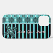 Artdeco花レトロスタイル、名前を追加 Case-Mate iPhoneケース (裏面 (横))