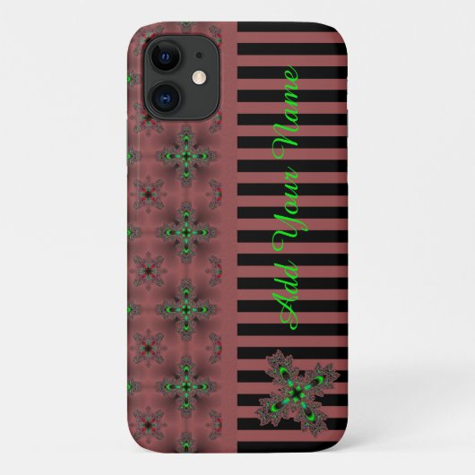 Artdeco花レトロスタイル、名前を追加 Case-Mate iPhoneケース (裏面)