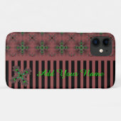 Artdeco花レトロスタイル、名前を追加 Case-Mate iPhoneケース (裏面(横))