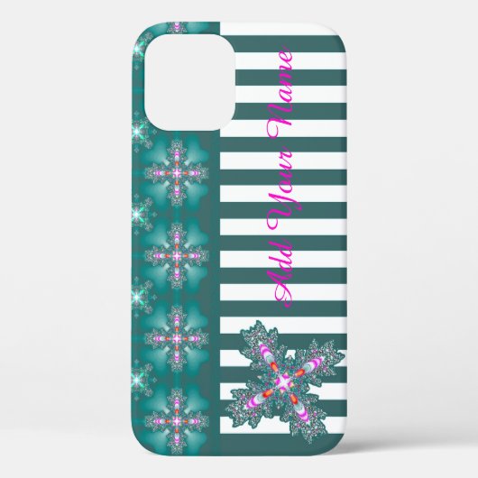 Artdeco花レトロスタイル、名前を追加 Case-Mate iPhoneケース (裏面)
