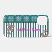 Artdeco花レトロスタイル、名前を追加 Case-Mate iPhoneケース (裏面 (横))