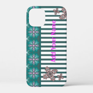 Artdeco花レトロスタイル、名前を追加 iPhone 12 Mini ケース