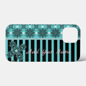 Artdeco花レトロスタイル、名前を追加 Case-Mate iPhoneケース (裏面 (横))