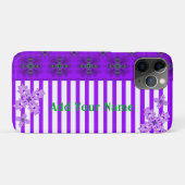 Artdeco花レトロスタイル、名前を追加 Case-Mate iPhoneケース (裏面(横))