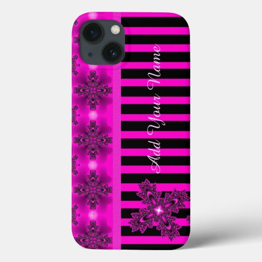 Artdeco花レトロスタイル、名前を追加 Case-Mate iPhoneケース (裏面)