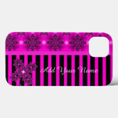 Artdeco花レトロスタイル、名前を追加 Case-Mate iPhoneケース (裏面 (横))