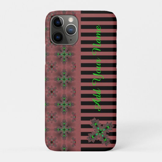 Artdeco花レトロスタイル、名前を追加 Case-Mate iPhoneケース (裏)
