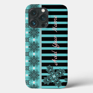 Artdeco花レトロスタイル、名前を追加 iPhone 13 Proケース