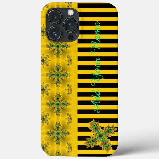Artdeco花レトロスタイル、名前を追加 Case-Mate iPhoneケース (裏面)