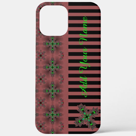 Artdeco花レトロスタイル、名前を追加 Case-Mate iPhoneケース (裏面)