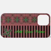 Artdeco花レトロスタイル、名前を追加 Case-Mate iPhoneケース (裏面 (横))