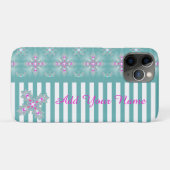 Artdeco花レトロスタイル、名前を追加 Case-Mate iPhoneケース (裏面(横))