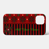 Artdeco花レトロスタイル、名前を追加 Case-Mate iPhoneケース (裏面 (横))