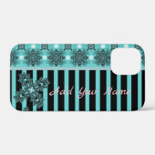 Artdeco花レトロスタイル、名前を追加 Case-Mate iPhoneケース (裏面 (横))