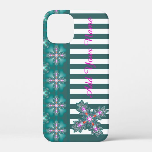 Artdeco花レトロスタイル、名前を追加 Case-Mate iPhoneケース (裏面)
