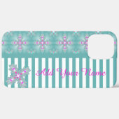 Artdeco花レトロスタイル、名前を追加 Case-Mate iPhoneケース (裏面 / 右)