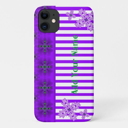 Artdeco花レトロスタイル、名前を追加 Case-Mate iPhoneケース (裏面)