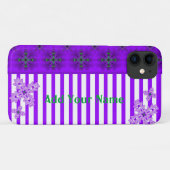 Artdeco花レトロスタイル、名前を追加 Case-Mate iPhoneケース (裏面(横))