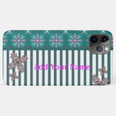 Artdeco花レトロスタイル、名前を追加 Case-Mate iPhoneケース (裏面(横))