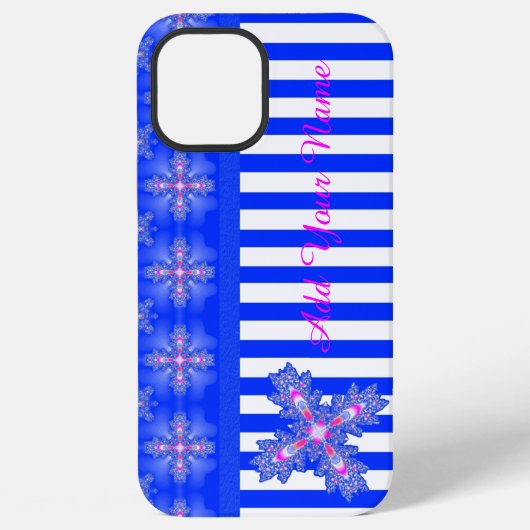 Artdeco花レトロスタイル、名前を追加 iPhoneケース (裏面)