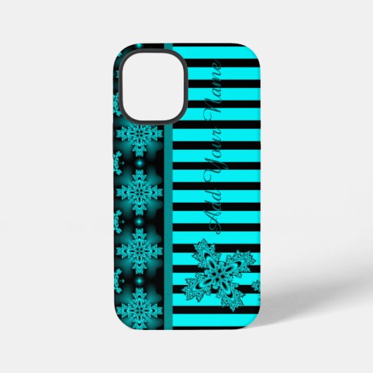 Artdeco花レトロスタイル、名前を追加 iPhoneケース (裏面)