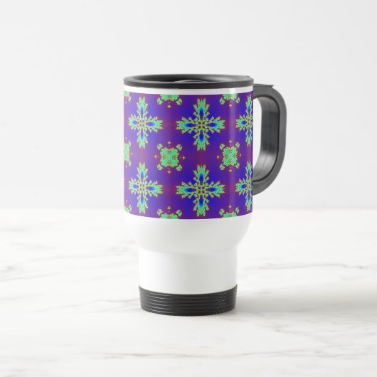 Artdeco Flowers in Retro Style トラベルマグ (正面右)