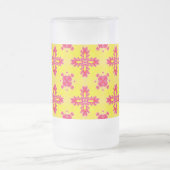 Artdeco Flowers in Retro Style フロストグラスビールジョッキ (中央)