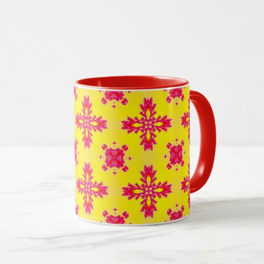 Artdeco Flowers in Retro Style マグカップ (正面右)