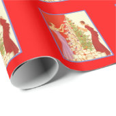 ArtDecoLadiesChristmas-GlossyWrapPaper 2' x6'Roll ラッピングペーパー (ロールコーナー)