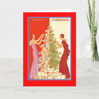 ArtDecoLadiesChristmas-GreetingCard シーズンカード