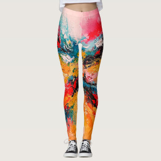 Arte Abstracto Colorido レギンス